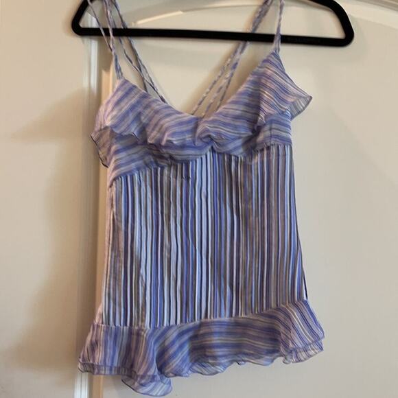 CAMISOLE- purple / white strip - Picture 1 of 4